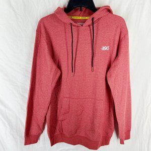Asictiger Mens Red Heather Pull Over Hoodie Size L